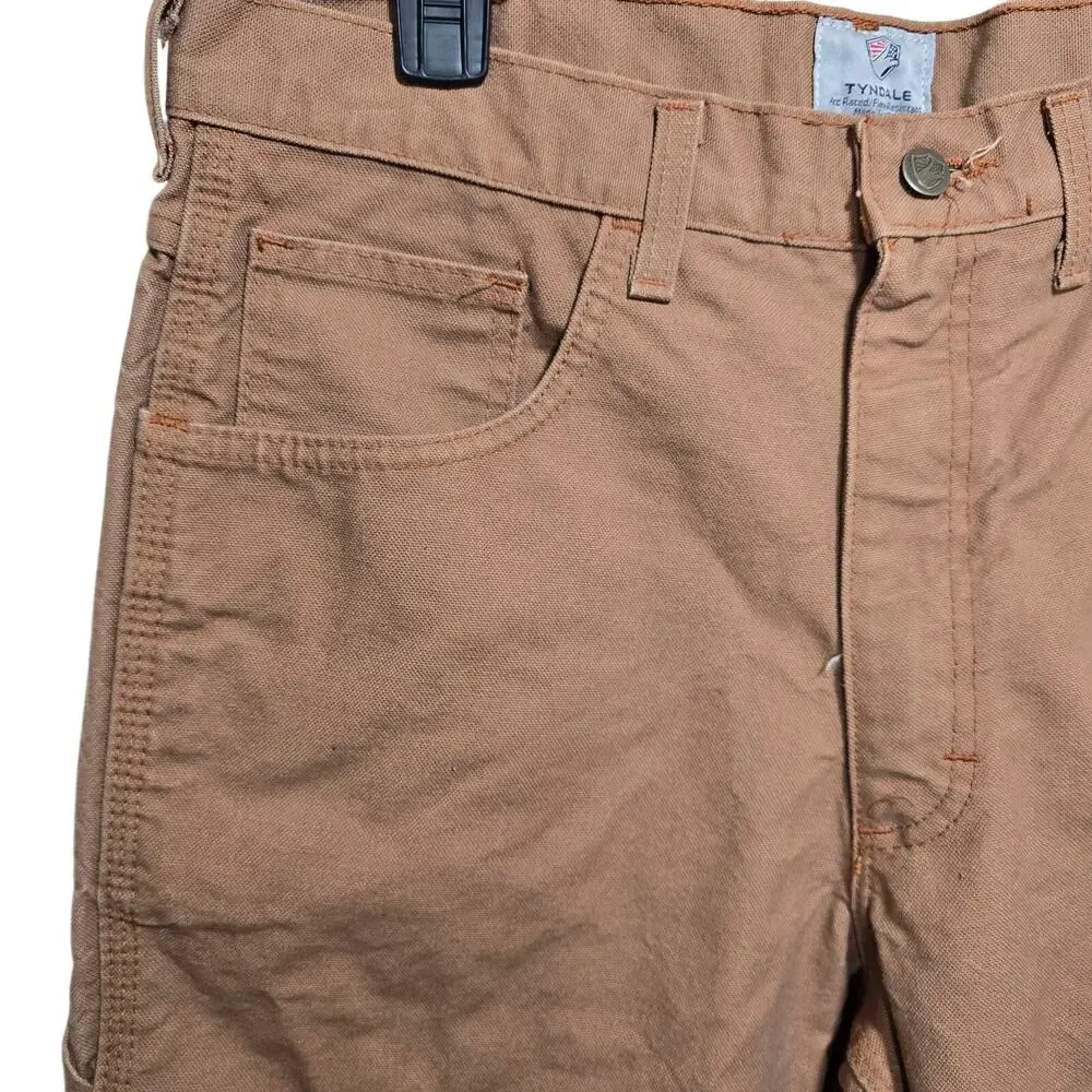 Tyndale Mens Welding Flame Resistant Canvas Pants Jeans Brown Tan Size 35W x 30L